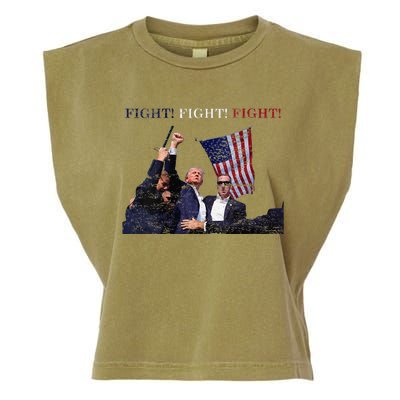 Trump Fight Red White Blue Vintage Style Garment-Dyed Women's Muscle Tee