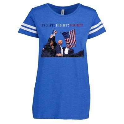 Trump Fight Red White Blue Vintage Style Enza Ladies Jersey Football T-Shirt