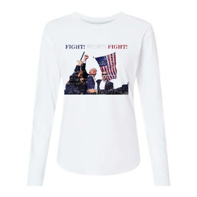 Trump Fight Red White Blue Vintage Style Womens Cotton Relaxed Long Sleeve T-Shirt