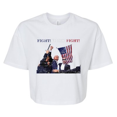 Trump Fight Red White Blue Vintage Style Bella+Canvas Jersey Crop Tee