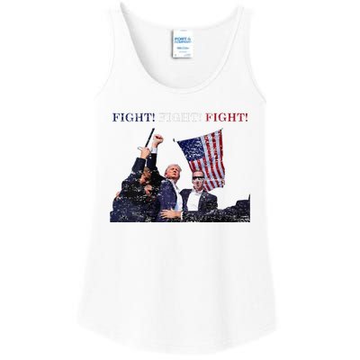 Trump Fight Red White Blue Vintage Style Ladies Essential Tank