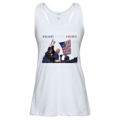 Trump Fight Red White Blue Vintage Style Ladies Essential Flowy Tank