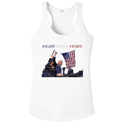 Trump Fight Red White Blue Vintage Style Ladies PosiCharge Competitor Racerback Tank