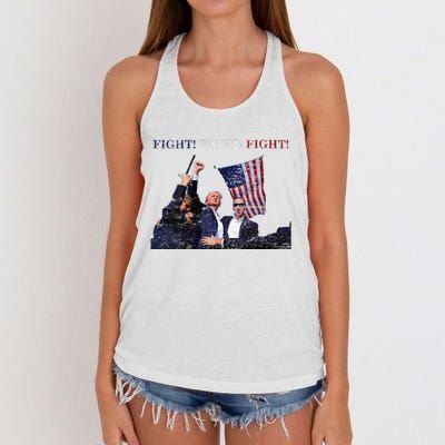 Trump Fight Red White Blue Vintage Style Women's Knotted Racerback Tank