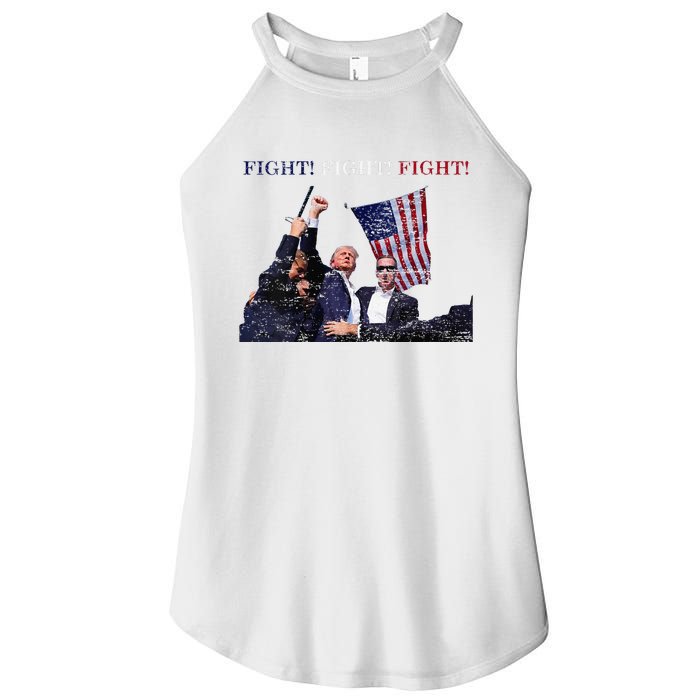 Trump Fight Red White Blue Vintage Style Women's Perfect Tri Rocker Tank