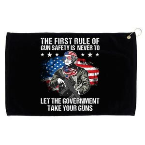 The First Rule Of Gun Safety George Washington Grommeted Golf Towel