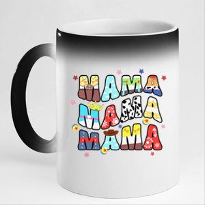 Toy Funny Story Mama Boy Mom Mommy Groovy Happy MotherS Day 11oz Black Color Changing Mug