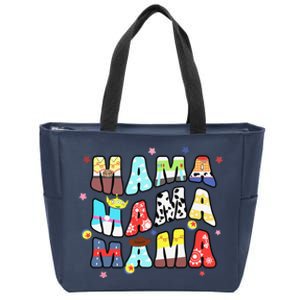 Toy Funny Story Mama Boy Mom Mommy Groovy Happy MotherS Day Zip Tote Bag