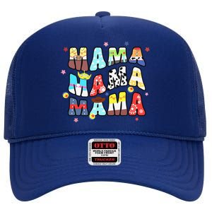 Toy Funny Story Mama Boy Mom Mommy Groovy Happy MotherS Day High Crown Mesh Back Trucker Hat