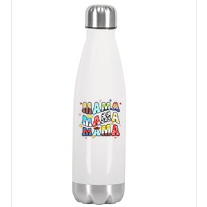 Toy Funny Story Mama Boy Mom Mommy Groovy Happy MotherS Day Stainless Steel Insulated Water Bottle