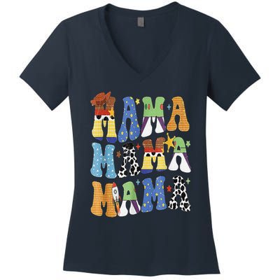 Toy Funny Story Mama Boy Mom MotherS Day Women's V-Neck T-Shirt