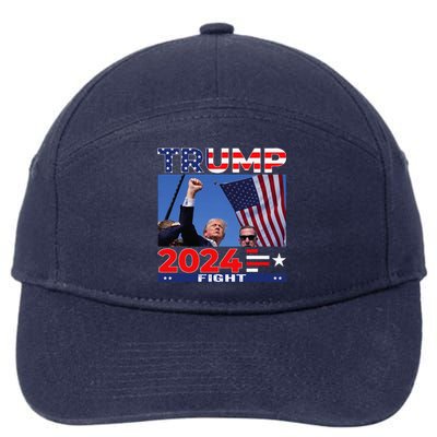 Trump Fight Shot 2024 7-Panel Snapback Hat