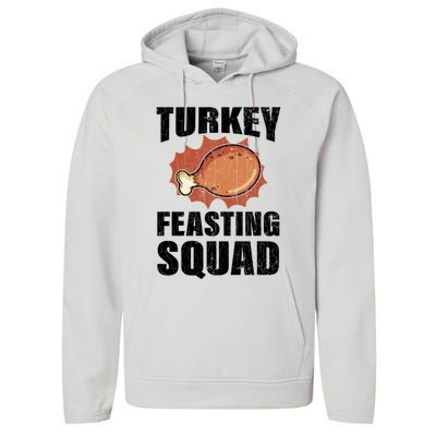 Turkey Feasting Squad Funny Thanksgiving Gift Performance Fleece Hoodie