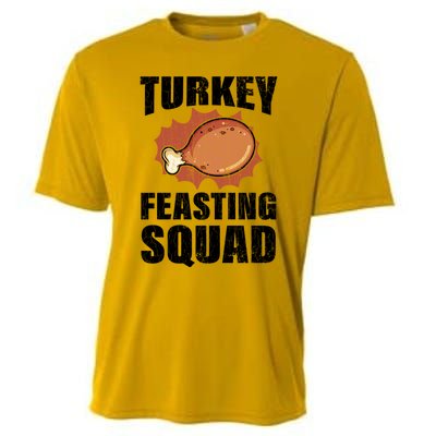 Turkey Feasting Squad Funny Thanksgiving Gift Cooling Performance Crew T-Shirt