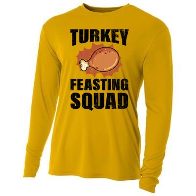 Turkey Feasting Squad Funny Thanksgiving Gift Cooling Performance Long Sleeve Crew