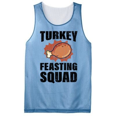 Turkey Feasting Squad Funny Thanksgiving Gift Mesh Reversible Basketball Jersey Tank