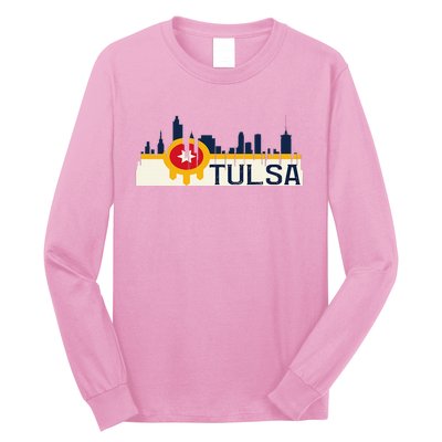 Tulsa Flag Skyline Long Sleeve Shirt