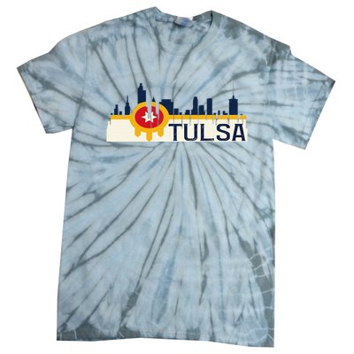 Tulsa Flag Skyline Tie-Dye T-Shirt