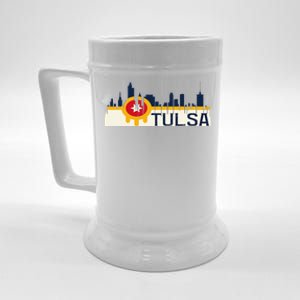 Tulsa Flag Skyline Beer Stein