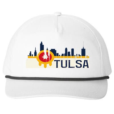 Tulsa Flag Skyline Snapback Five-Panel Rope Hat