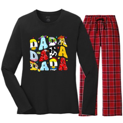 Toy Funny Story Dada Boy Dad Fathers Day For Women's Long Sleeve Flannel Pajama Set 