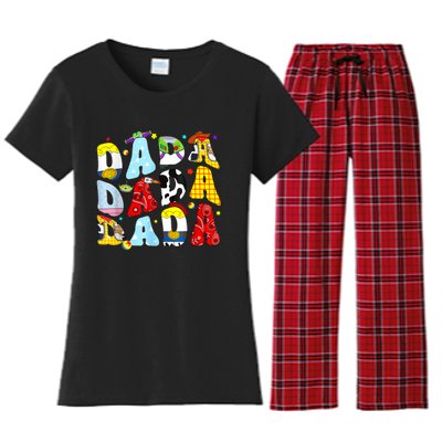 Toy Funny Story Dada Boy Dad Fathers Day For Women's Flannel Pajama Set