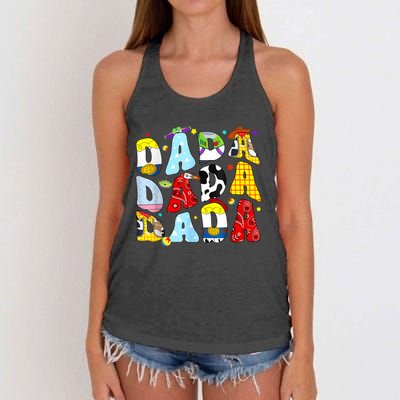 Toy Funny Story Dada Boy Dad Fathers Day For Women's Knotted Racerback Tank