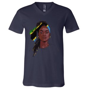 Tanzanian Flag Souvenirs Products Uniform For Women Tanzania V-Neck T-Shirt