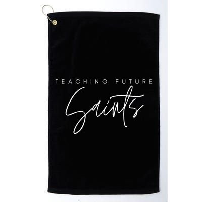 Teaching Future Saints Catholic Teacher Golf Towel