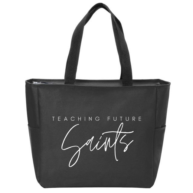 Teaching Future Saints Catholic Teacher Zip Tote Bag