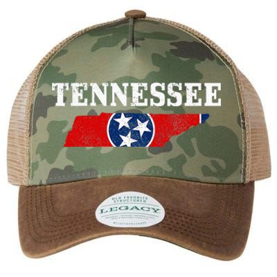 Tennessee Flag State Map Pride Vintage Nashville TN Legacy Tie Dye Trucker Hat