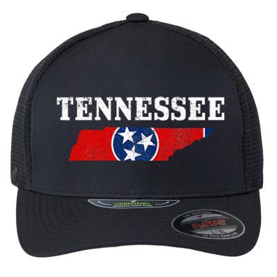 Tennessee Flag State Map Pride Vintage Nashville TN Flexfit Unipanel Trucker Cap