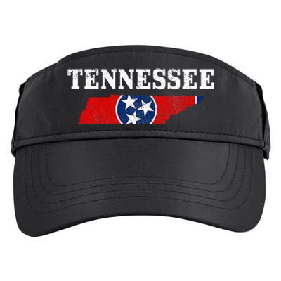 Tennessee Flag State Map Pride Vintage Nashville TN Adult Drive Performance Visor