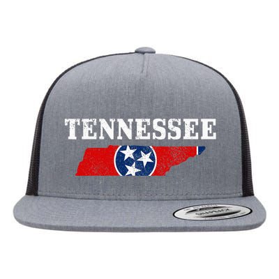 Tennessee Flag State Map Pride Vintage Nashville TN Flat Bill Trucker Hat