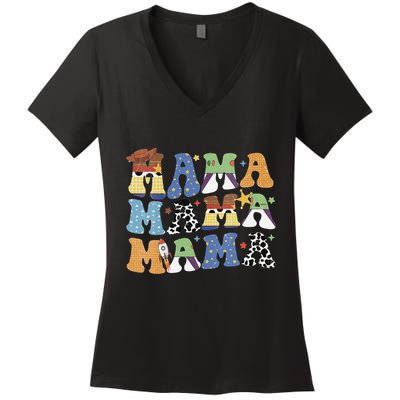 Toy Funny Story Mama Boy Mom MotherS Day Women's V-Neck T-Shirt