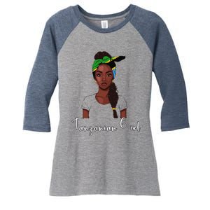 Tanzanian Flag Souvenirs Products Woman Tanzania Women's Tri-Blend 3/4-Sleeve Raglan Shirt