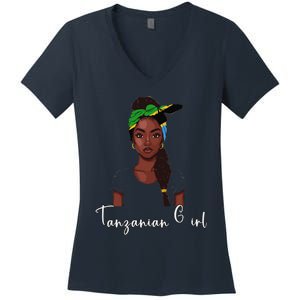 Tanzanian Flag Souvenirs Products Woman Tanzania Women's V-Neck T-Shirt