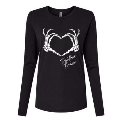 Together Forever Skeleton Heart Hands Gift Womens Cotton Relaxed Long Sleeve T-Shirt