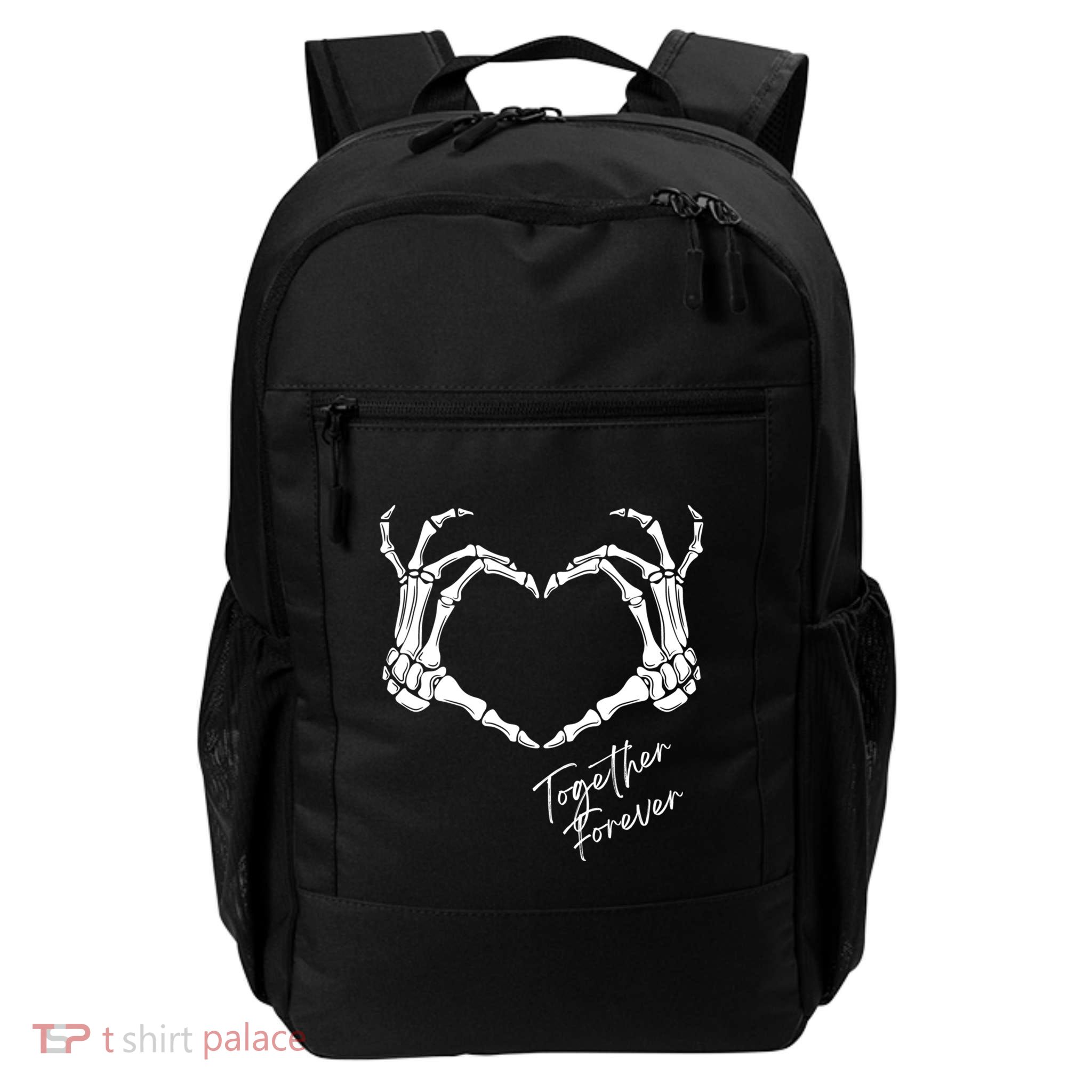 Together Forever Skeleton Heart Hands Gift Backpack