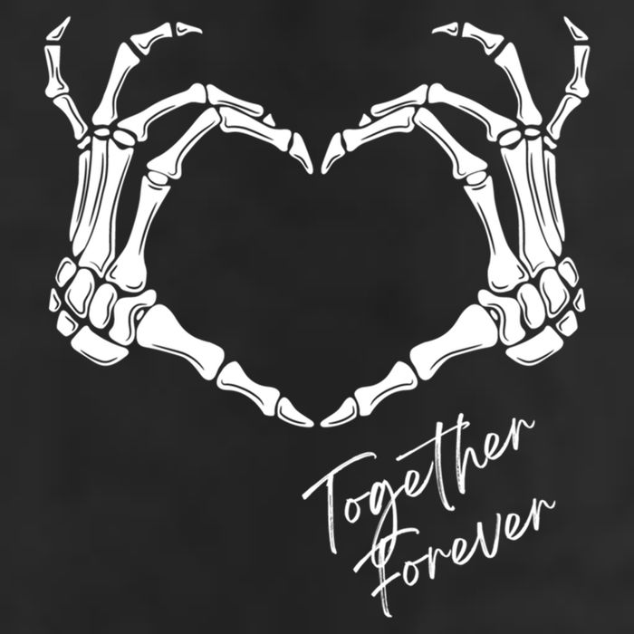 Together Forever Skeleton Heart Hands Gift 11oz C Handle Ceramic Mug