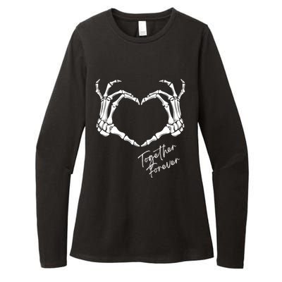 Together Forever Skeleton Heart Hands Gift Womens CVC Long Sleeve Shirt