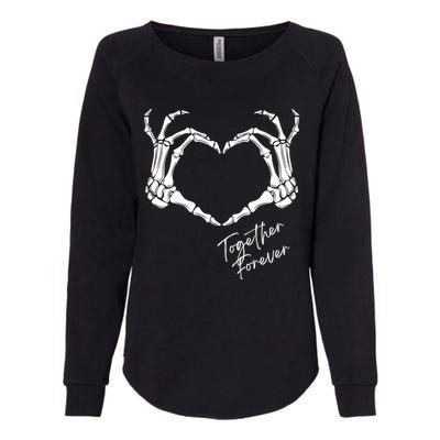 Together Forever Skeleton Heart Hands Gift Womens California Wash Sweatshirt