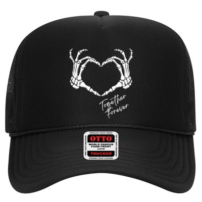 Together Forever Skeleton Heart Hands Gift Trucker Hat