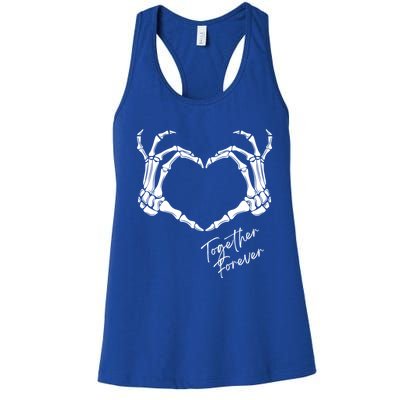 Together Forever Skeleton Heart Hands Gift Women's Racerback Tank