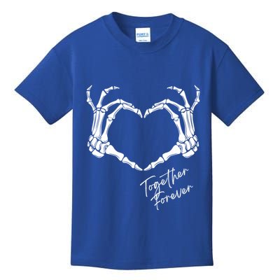 Together Forever Skeleton Heart Hands Gift Kids T-Shirt
