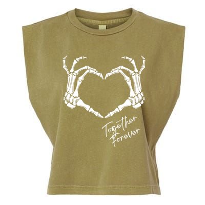 Together Forever Skeleton Heart Hands Gift Garment-Dyed Women's Muscle Tee