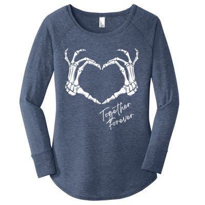 Together Forever Skeleton Heart Hands Gift Women's Perfect Tri Tunic Long Sleeve Shirt