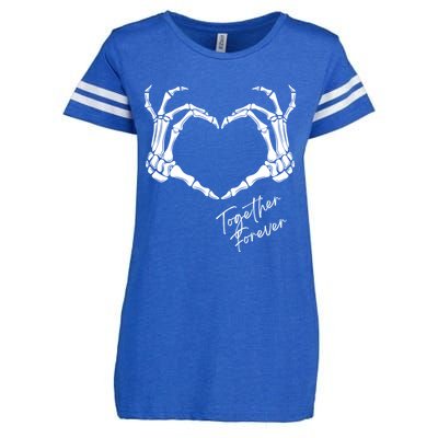 Together Forever Skeleton Heart Hands Gift Enza Ladies Jersey Football T-Shirt