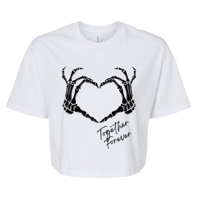 Together Forever Skeleton Heart Hands Gift Bella+Canvas Jersey Crop Tee