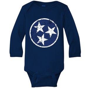 Tennessee Flag Star Logo Volunteer State Nashville T Baby Long Sleeve Bodysuit